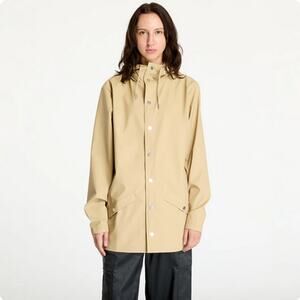 Rains Waterproof Hooded Rain Jacket Sand Size L NWT
